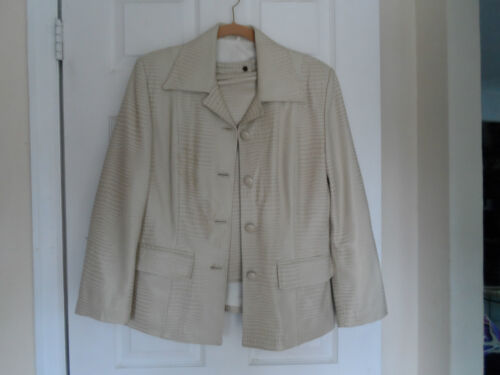 BEAUTIFUL LEATHER SKIRT SUIT SZ 46/12 FROM SPAIN - image 1