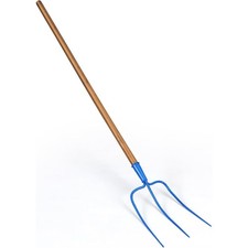 59 Inch Manure Fork Wood Handle 3 Tine for Fa...