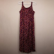 Old Navy burgundy floral smocked maxi dress-XXL