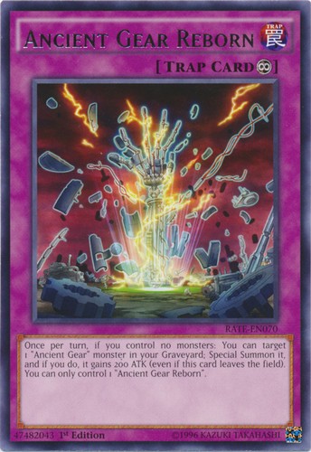 1x (NM) Ancient Gear Reborn - RATE-EN070 - Rare - 1st Edition  YuGiOh