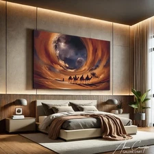 Camel Wall Art Canvas Vintage Desert Decor Mystical Decor Fantasy Art Prints