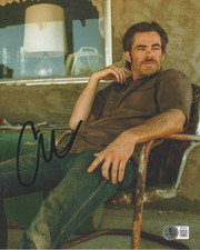 CHRIS PINE SIGNED 'HELL OR HIGH WATER' 8x10 MOVIE PHOTO ACTOR BECKETT BAS COA