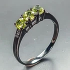 Handmade Natural Peridot Ring 925 Sterling Silver Size 7.5 /R467603