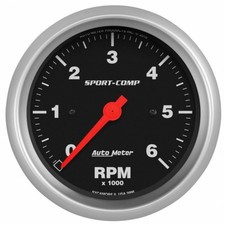 Autometer Sport-comp In-dash Tachometer Gauge 3-38in. 0-6k Rpm