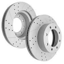 Front Drilled Slotted Brake Disc Rotors Fit for Ford F-250 F-350 Super Duty