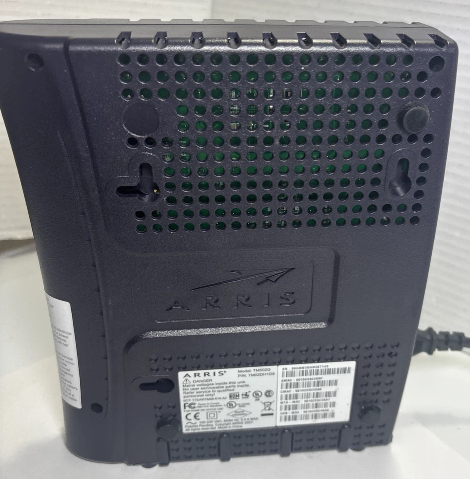 Arris TM502G Touchtone Telephony Modem TM502G w/ Power Adapter TM02DH105 - Image 3 of 4