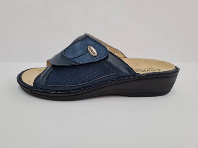 Cliawalk Damen Hausschuhe mit Dry Go!, Reißverschluss und herausnehmbarer Einlegesohle - BLAU (Blue