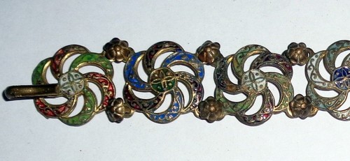 VINTAGE EMAILLE ARMBAND MIT KELTISCHER SCHEIBE DESIGN: HIPPIE: ALTERNATIVE