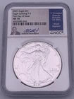 2021 SILVER EAGLE NGC MS70 RHETT JEPPSON SIGNED FIRST DAY OF ISSUE FDI TYPE 2