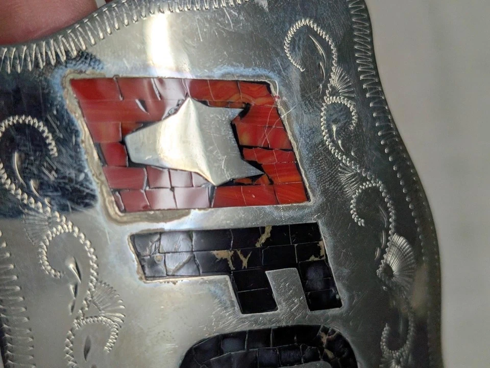 Hebilla de cinturón vintage hecha en EE. UU. FOX RACING hecha a mano WESTERN johnson sostenido Foto 3 de 4