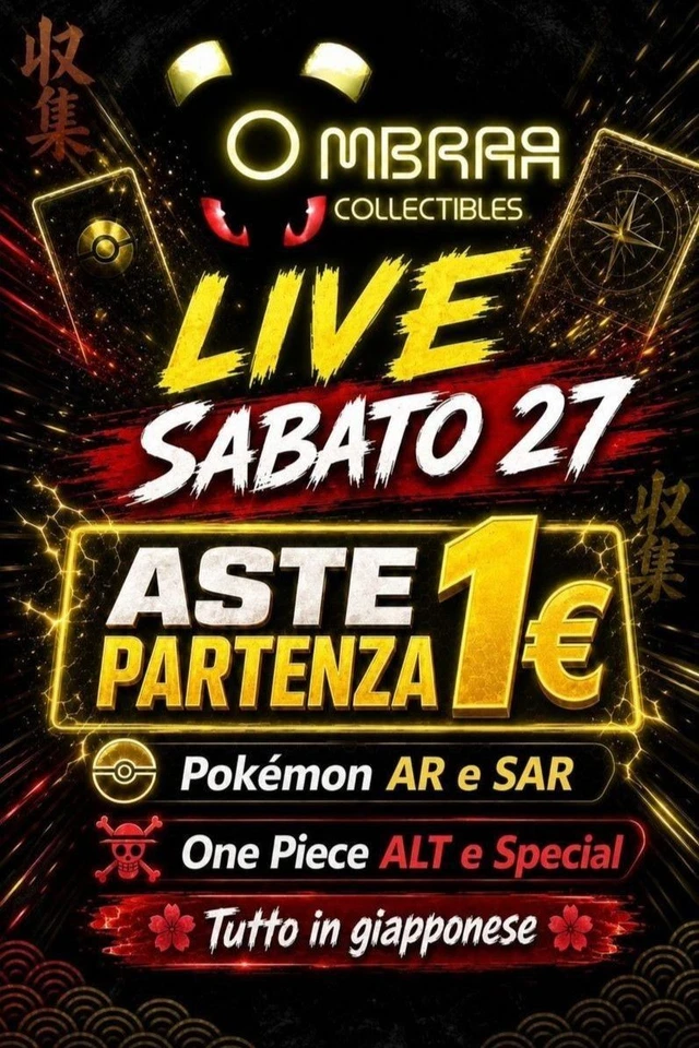 Aste partenza 1€ Pokèmon AR SAR e OnePiece ALT tutto JAP