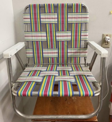 Sunbeam (サンビーム)ヴィンテージ ローンチェア　LAUN CHAIR Vtg Sunbeam Retro Low Profile Beach / Lawn Chair Folding Aluminum
