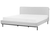 Polsterbett Stoffbezug Grau Mit Lattenrost 180X200Cm Hohes Kopfteil Corio
