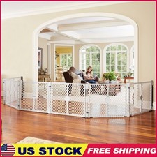 Baby Playpen Gate and Wall Mount Kit 26" Tall, 6 Panels Light Gray