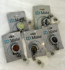 Bundle of 5 ID Mate Retractable Badge Holders Rotates 360