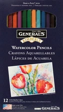 General Pencil 70012A Kimberly Watercolor Pencils 12/Pkg-