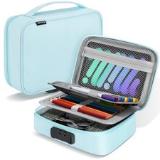 Large Capacity Pencil Pouch Case with Lock, Pen Marker Stationery Bag Art Sup...