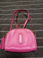 Marc Jacobs Shutter Crossbody Magenta pebble leather camera bag