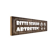 Holzschild 10X27 Cm Bitte Schuhe Abtreten Deko Geschenk Holz Schild