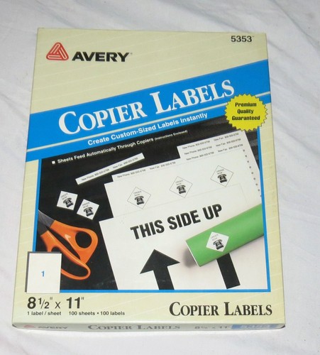 Avery Copier Labels 5353 8.1/2 x 1 Copier Labels - 70 Sheets - Partial Box