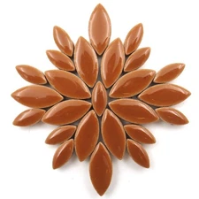 Light Brown Petal Shaped Ceramic Mosaic Tile Pieces - 25 tiles - 2 Sizes