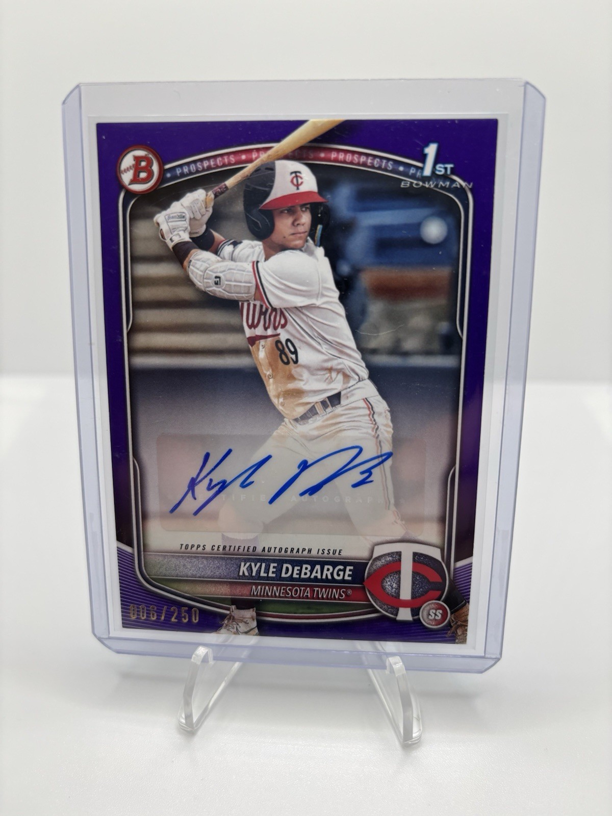 2025 Bowman -Paper Prospect Retail Autographs Kyle DeBarge #BPA-KD Purple /250