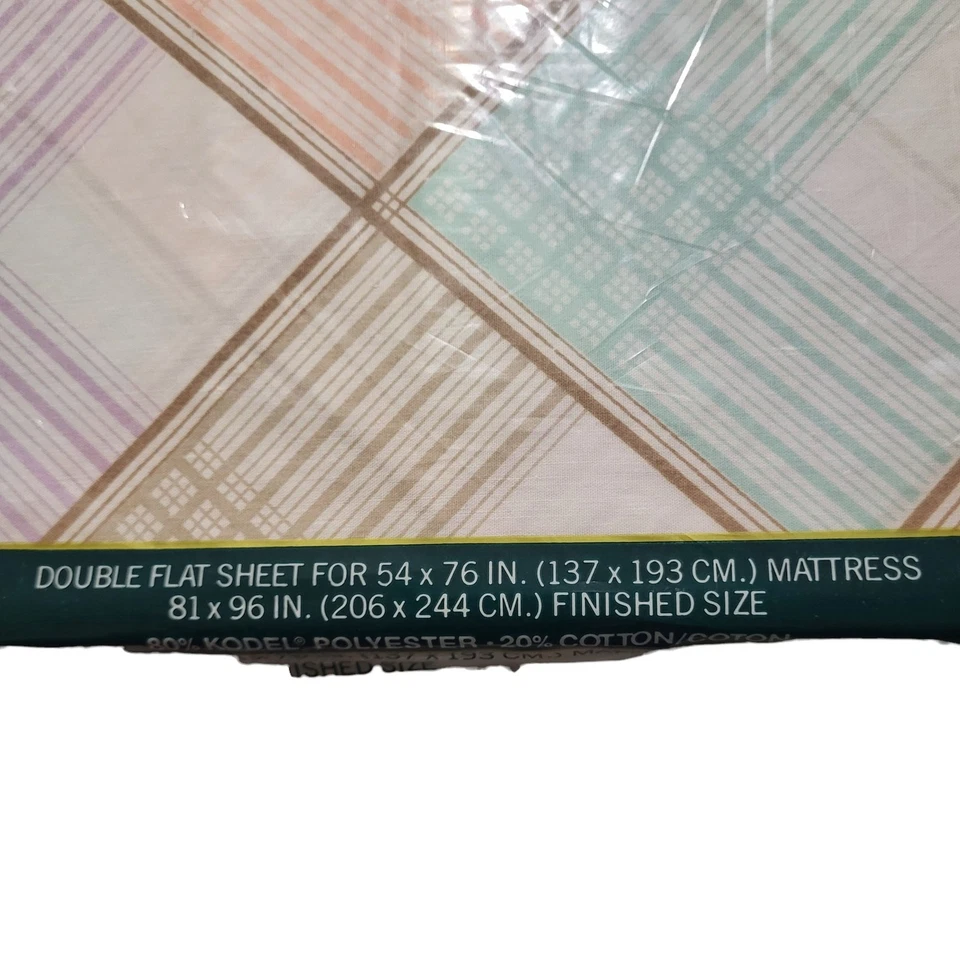 Springmaid Double Flat Sheet Vtg Striped Multicolor No Iron Tranquility New - Image 4 of 4