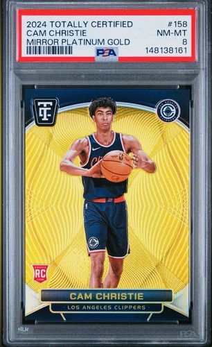 Cam Christie 2024-25 Panini Totally Certified #158 RC Mirror Gold #/10 PSA 8