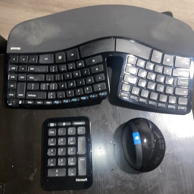 Microsoft Sculpt Ergonomic Wireless Desktop Keyboard & Keypad Mouse NO USB edw22