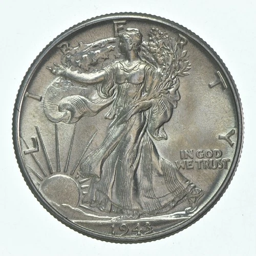 BU 1943 (P) Walking Liberty Half Dollar Uncirculated 90% Silver *8559