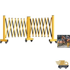 Metal Expandable Barricade Gate, 16FT Folding Security Gate, Expandable Mobil...