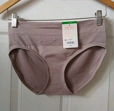 WARNERS TAUPE FAUX LACE HIPSTER PANTY, SIZE L/7
