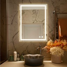 LED Bathroom Mirror Anti-Fog, Dimmable Touch, 3 Color Temp, Waterproof