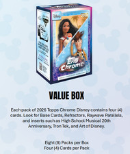 TOPPS CHROME 2026 DISNEY FACTORY SEALED VALUE BLASTER BOX  - PREORDER PRESALE