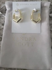 Kendra Scott Kaia Small Bubble Hoop Earrings Gold NWT $75  Pouch