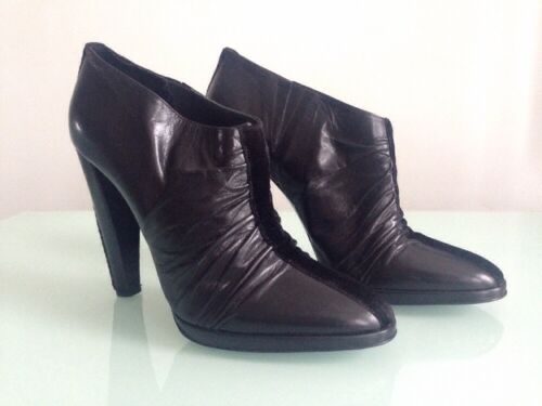 Pierre Hardy Black Leather Booty Bootie Ankle Boots, Size 41 - Afbeelding 1 van 11