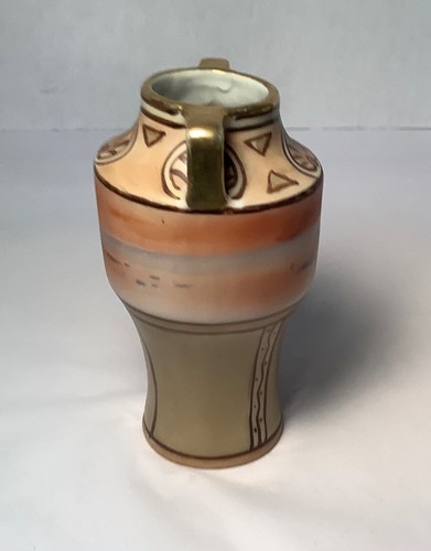 Noritake Morimura Bros Nippon handled vase, Hand painted coastal landscape - Picture 4 of 7