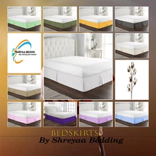 Noble Egyptian Cotton Bed Skirt Select Drop Length Full Size All Solid