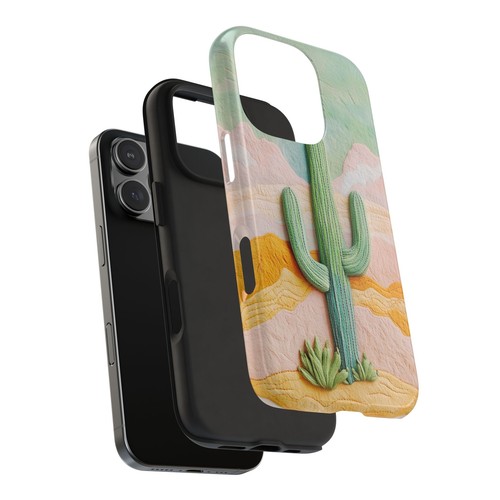 Cute Cactus in Desert Embroidery Print Tough Smart Phone Case iPhone Case - Picture 7 of 99