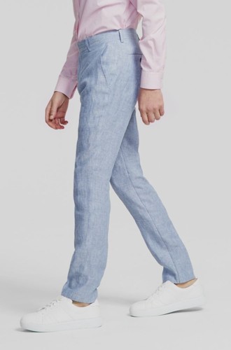 Bar III Men's Blue Slim-Fit Linen Dress Suit Pants Size 36W 30L