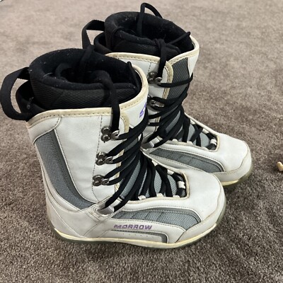 Morrow Wildflower Women s Snowboard Boots Size 6 Ivory/Gray/Purple