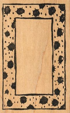 Spotted Frame 2 3/4 x 4 1/4'' Rubber Stamp, Object Stamp, Mixed Media Stamp