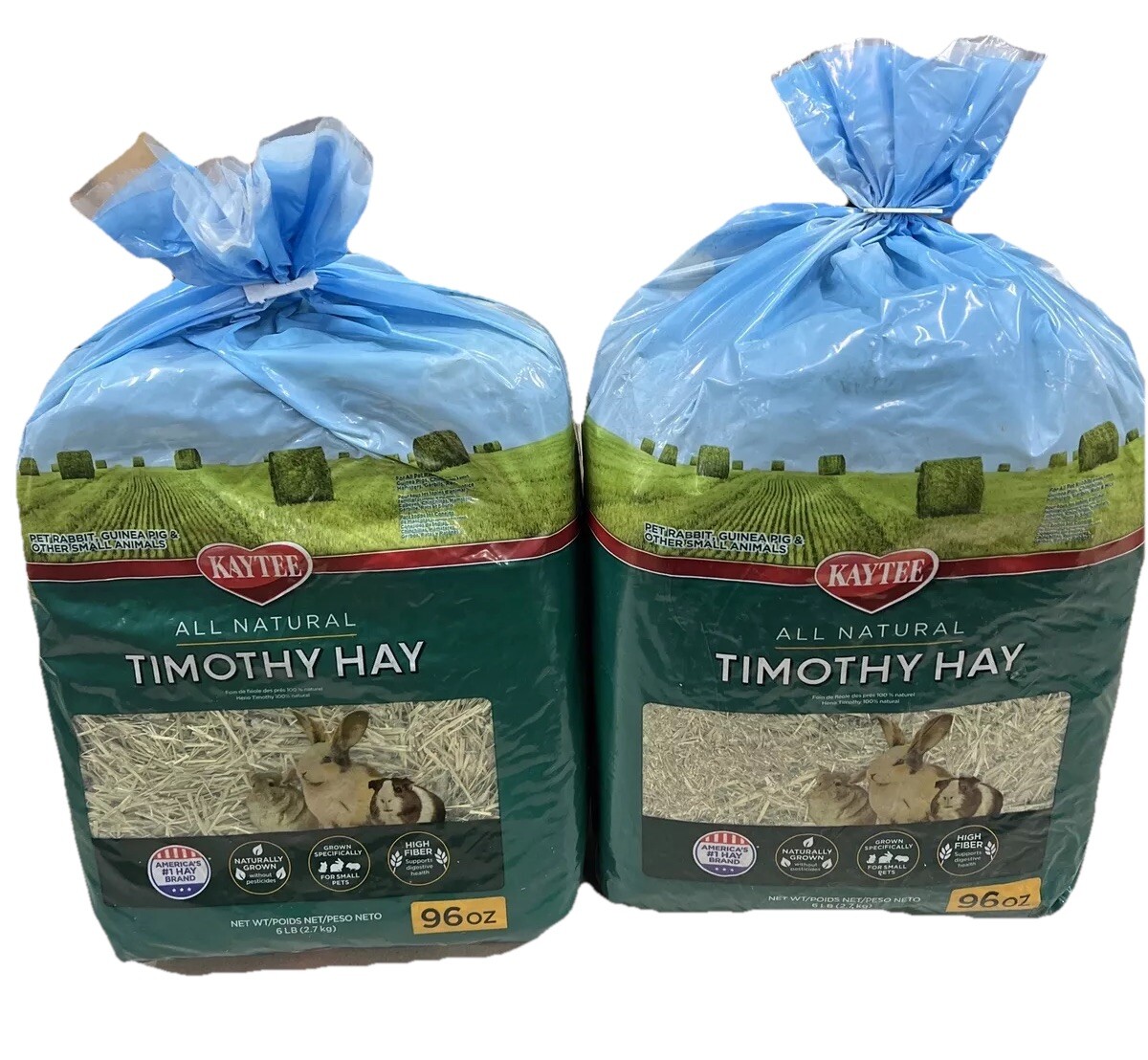 Kaytee Timothy Hay 96 Oz Each Bag (2 PACK) EXP: 11/15/2025