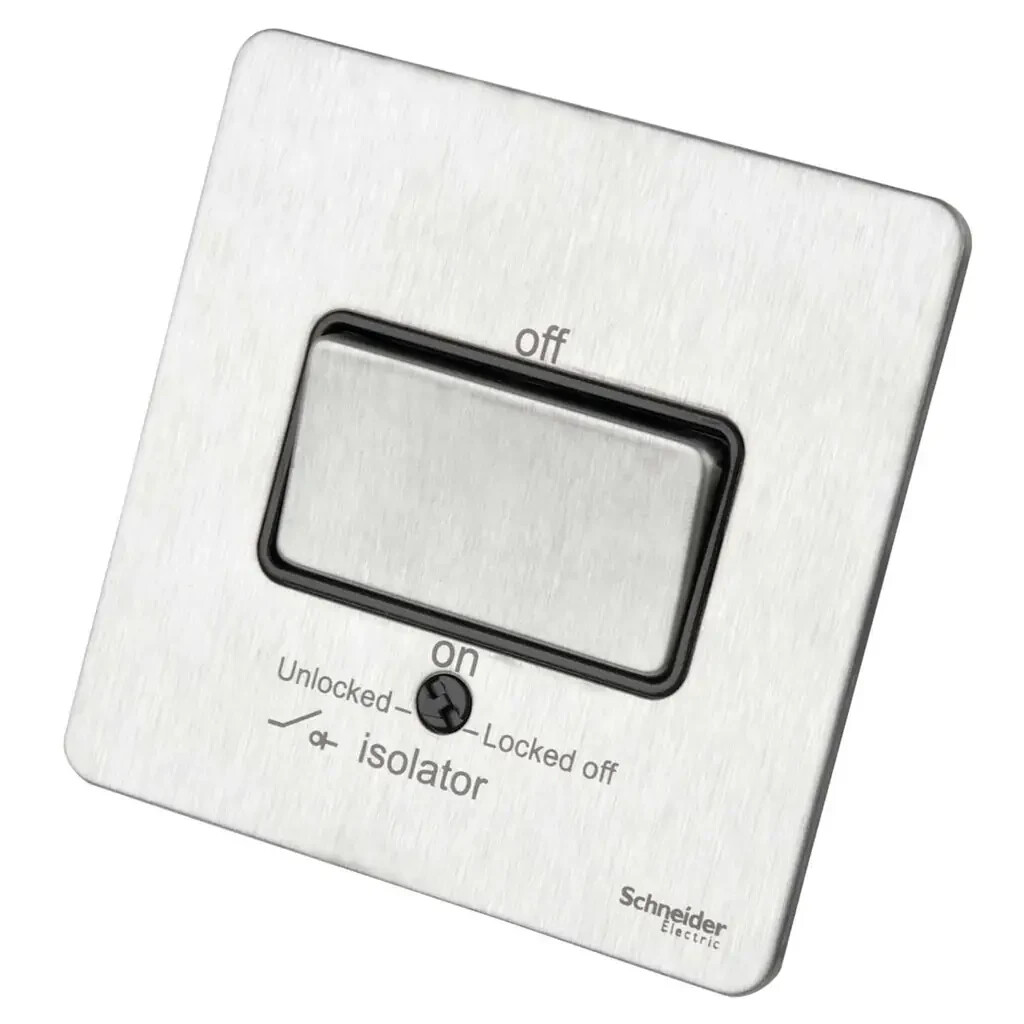 Schneider GET Ultimate 16A Triple Pole Screwless Fan Isolator Switch Black Inser