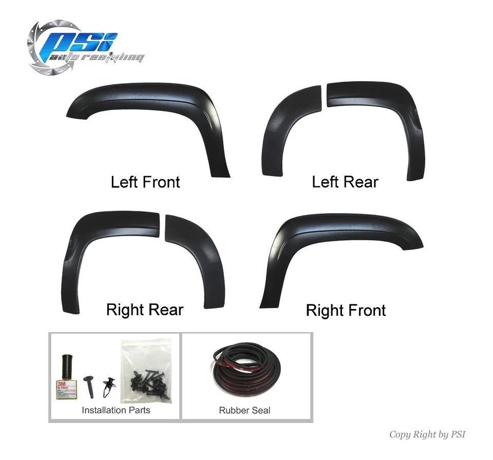 Juego completo de llamaradas de guardabarros estilo OE pintables negras para GMC Yukon 2007-2011  Foto 2 de 3