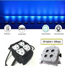 20pcs 4x12W Rgbwauv Dj Wedding Battery Powered LED Uplight Wireless Stage Light