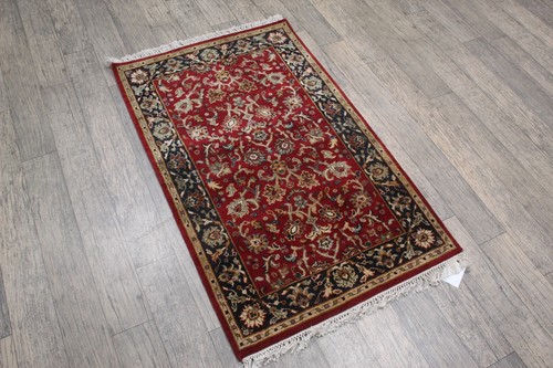 Silk Runner Rug 4 Feet Oriental Pure Silk 77x120 Cms Carpet - Picture 3 of 7