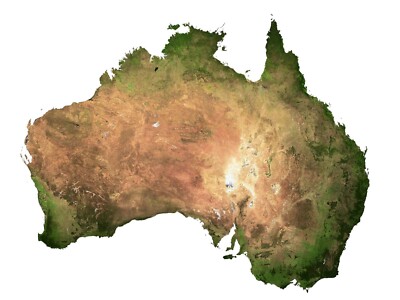 Australia Satellite Map GLOSSY POSTER PICTURE PHOTO PRINT BANNER 12201