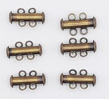 TWO RING JEWELRY MAKING SLIDING CLASP SIX PIECES