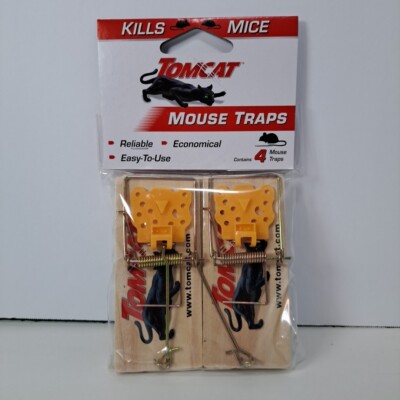 New and Sealed Tomcat Wooden Mouse Traps (Pack of 4) MS2633